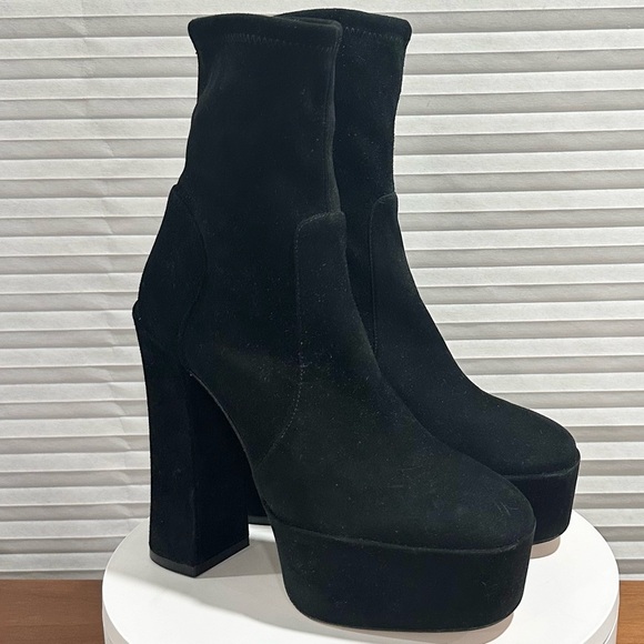 🌹STUART WEITZMAN🌹 Skyhigh Black Platform Booties Size: 8 - Picture 8 of 14